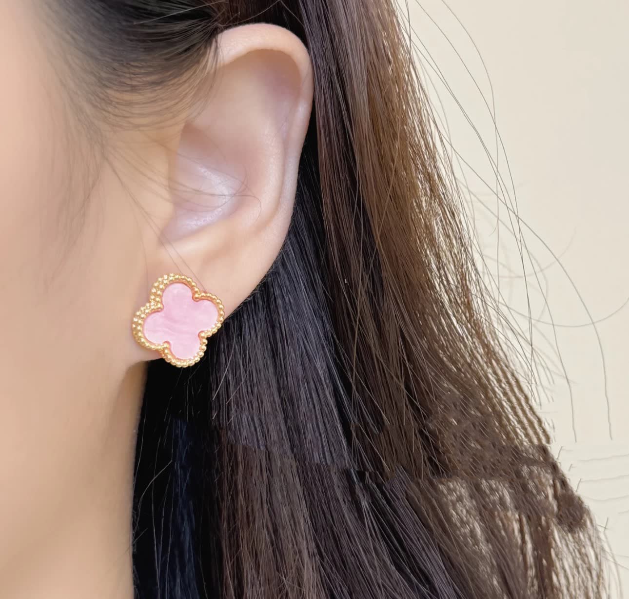 Van Cleef & Arpels Alhambra Pink Gold Earrings